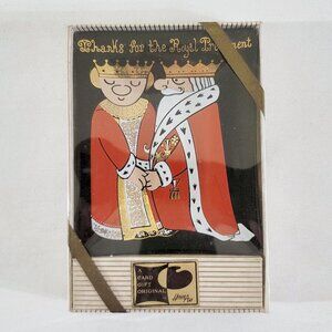 Vintage NOS Glass Trinket Tray "Thanks for the Royal Treatment" - Houze Art